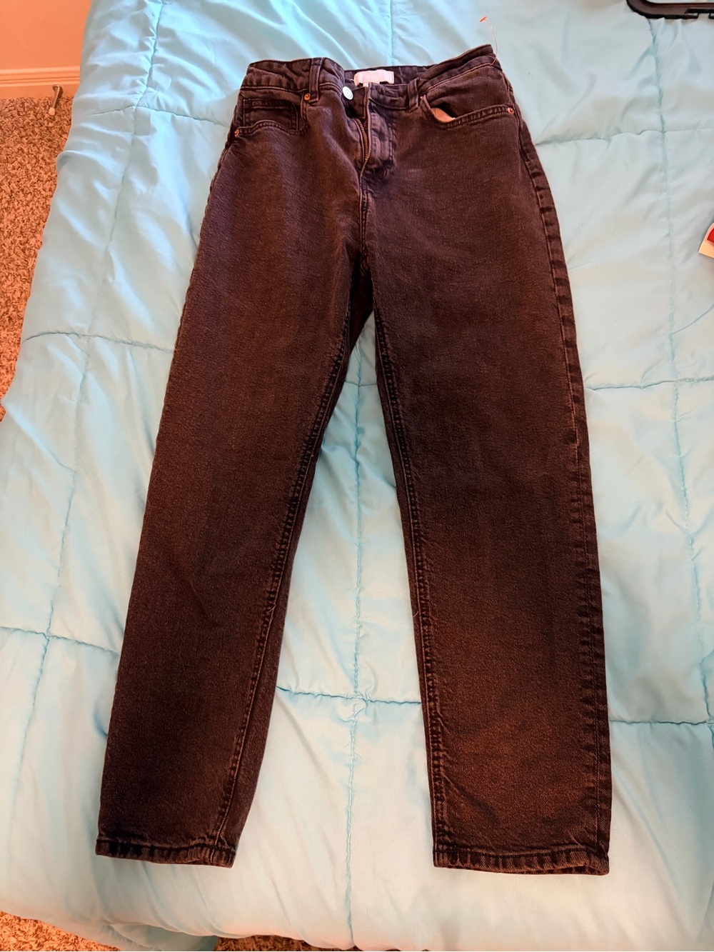 H&M Black High-Waist Straight Leg Jeans 8